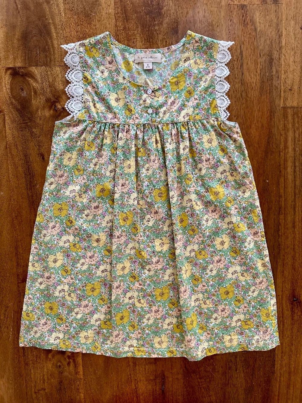 La Petite Collection Liberty Print Lace Dress